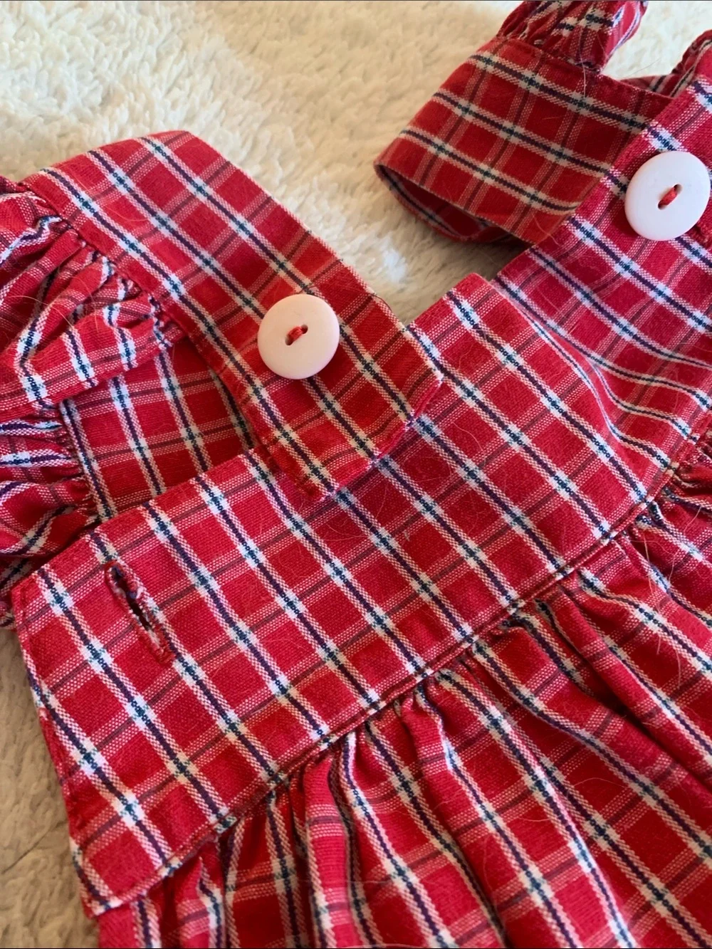 Samara Red Ruffle Sleeves Watering Can Dress 6X Hearts Sundress